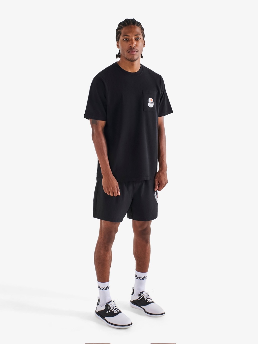 Malbon-Santa Cruz BERMUDA BUNKER TEE 
Black Pocket Sz L Men’s 
May A-1)